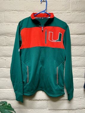 University of Miami adidas Team Quarter-Zip Pullover